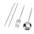 thumbnail image 4 of Chopsticks Spoon Fork, Stainless Steel Tableware Kit Anti Fading Portable Cutlery Set With Storage Box For Office For Camping For Outdoor White Gold,Silver, 4 of 8