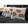thumbnail image 2 of Ambesonne Summer Throw Pillow Cover 4 Pack, Hippie Surfboards Sun, 16", Orange White, 2 of 6