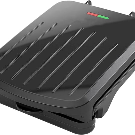 2-Serving Classic Plate Electric Indoor Grill and Panini Press, Black