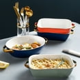 thumbnail image 3 of Golden Edged Baking Tray Rectangular Baking Pan Household Microwave Oven Baking Cheese Bowl, 3 of 4