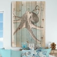 thumbnail image 2 of Designart 'Coastal Sea Life II octopus sketches' Nautical & Coastal Print on Natural Pine Wood, 2 of 3