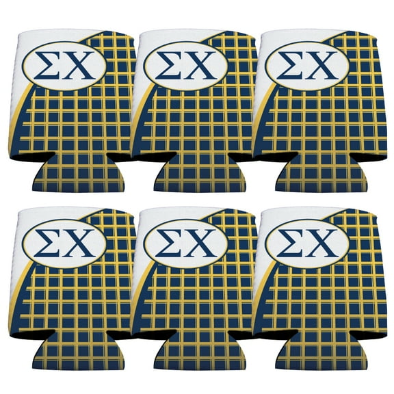 Sigma Chi Plaid Drink Sleeves 6 Count