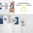 thumbnail image 5 of Navy Blue Striped No Hook Shower Curtain Waterproof,Bathroom Curtains with Snap in Liners and See Through Top Window,Geometric Grey White Vertical Stripes Hotel Bathtub Curtains Shower 54"Wx78"L, 5 of 8