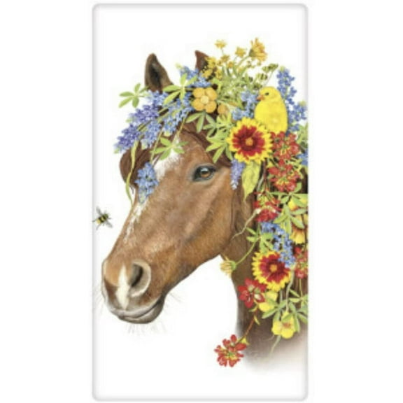 Mary Lake-Thompson Wildflower Horse Flour Sack Towel 30 x 30
