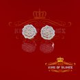 thumbnail image 2 of King of Bling's 925 Yellow Silver Nuggtte's 1.38ct Cubic Zirconia Hip Hop Flower Women Earrings, 2 of 12