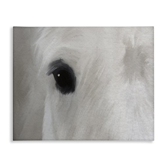 Stupell Industries Contemporary White Horse Bold Eye Wild Stallion Close Up Canvas Art, 20 x 16, by Leah Straatsma