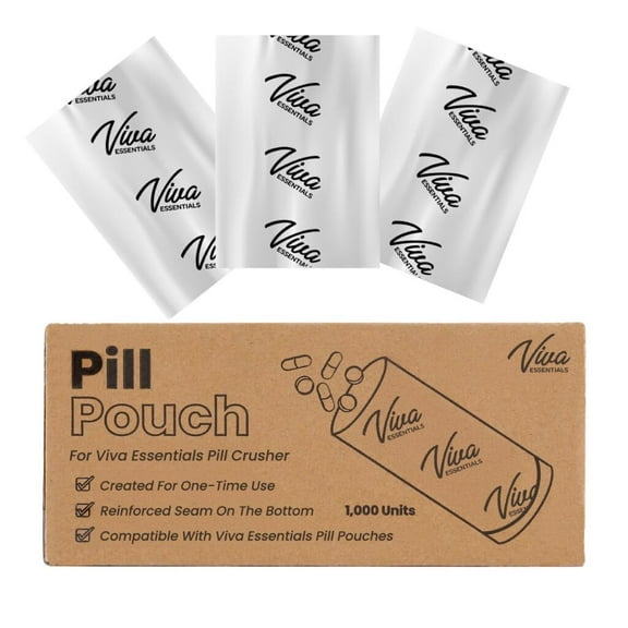 VivaEssentials 1000 Pill Crusher Pouches for VivaEssentials Pill Crusher