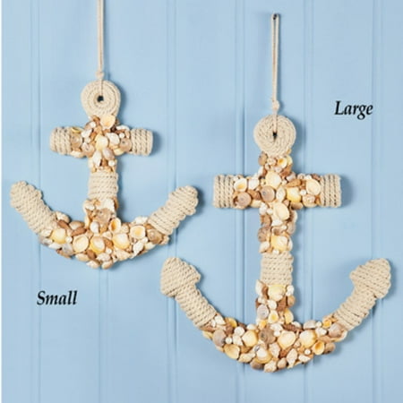 Rope Covered Seashell Anchor Wall Decor Large Walmart Com