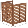 thumbnail image 2 of CAMSCH 3-Panel Outdoor Wood Privacy Fence, 3-Section Privacy Screens, Air Conditioner Fence Panels Trash Can Fence Pool Equipment Enclosure for Garden, Patio, Landscaping, 32" W x 38" H, Brown, 2 of 11