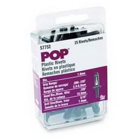 (Price/Box)STANLEY 57720 Plastic Rivets 25Pcs Per Plstc Dsply Bx