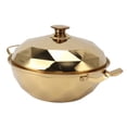 thumbnail image 2 of Olla de vapor de 2 niveles, olla multiusos de acero inoxidable 201, utensilios de cocina con asa de tapa para cocina, color dorado, 2 of 10