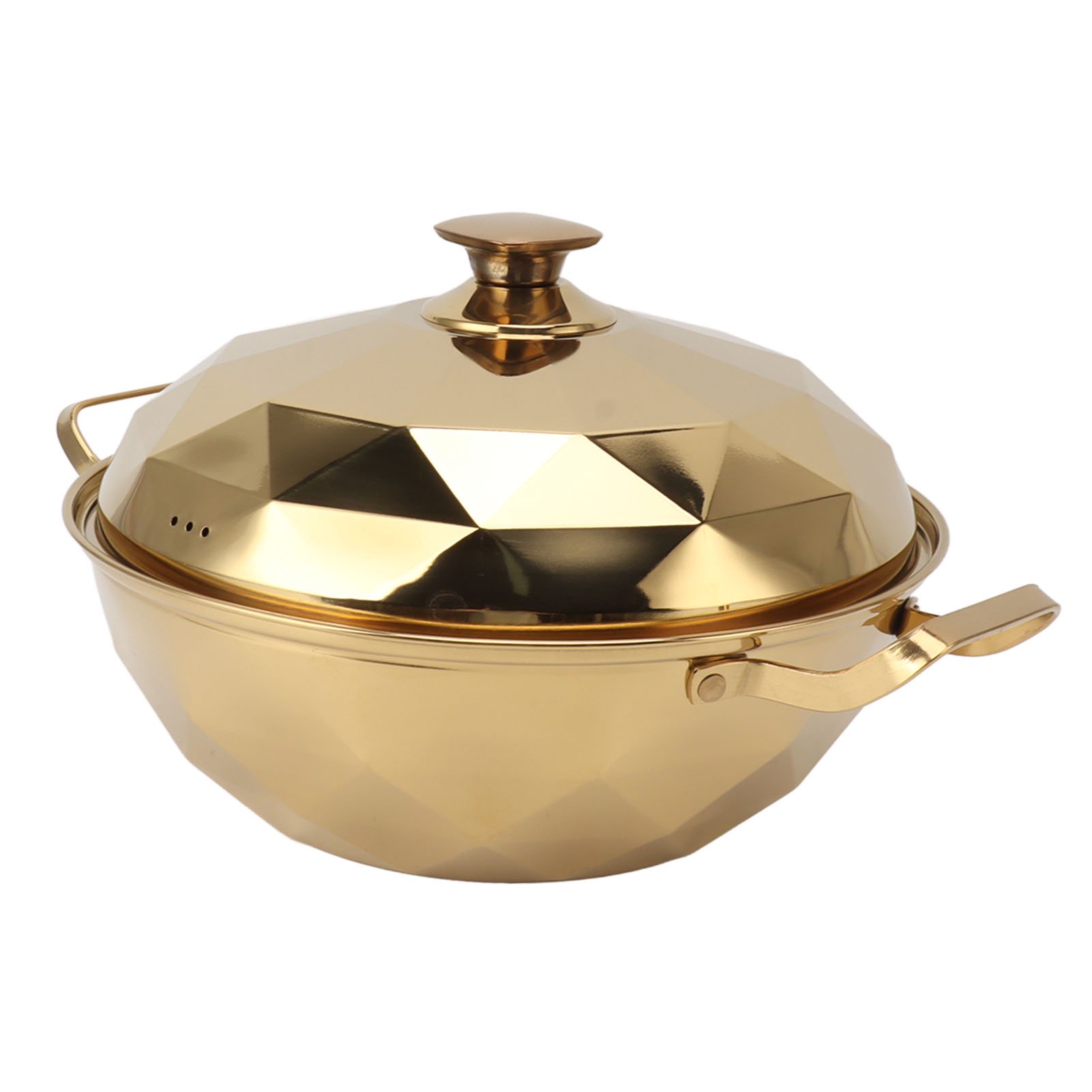 NFTIGB 2 Tier Steam Pot 201 Stainless Steel Multipurpose Stockpot Cookware with Lid and Handle for Kitchen Gold 11.0x7.9 inches / 28x20 cm