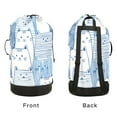thumbnail image 4 of RMDQTR Durable Large Laundry Backpack with Drawstring Closure Ideal for Laundry Trips,Travel&Camping Cute Cat in Blue, 4 of 7