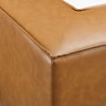 thumbnail image 6 of Maklaine 40.5" Faux Leather Sectional Sofa Corner Chair in Tan, 6 of 9