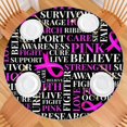 thumbnail image 2 of Breast Cancer Round Fitted Tablecloth with Elastic Edge,Dining Table Cover Waterproof,Outdoor Round Tablecloth for Camping,Dining,Indoor and Outdoor, 2 of 7
