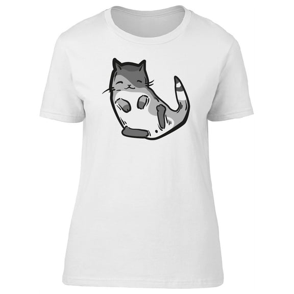 Funny Grey Cat T-Shirt Women -Image by Shutterstock, Female Large
