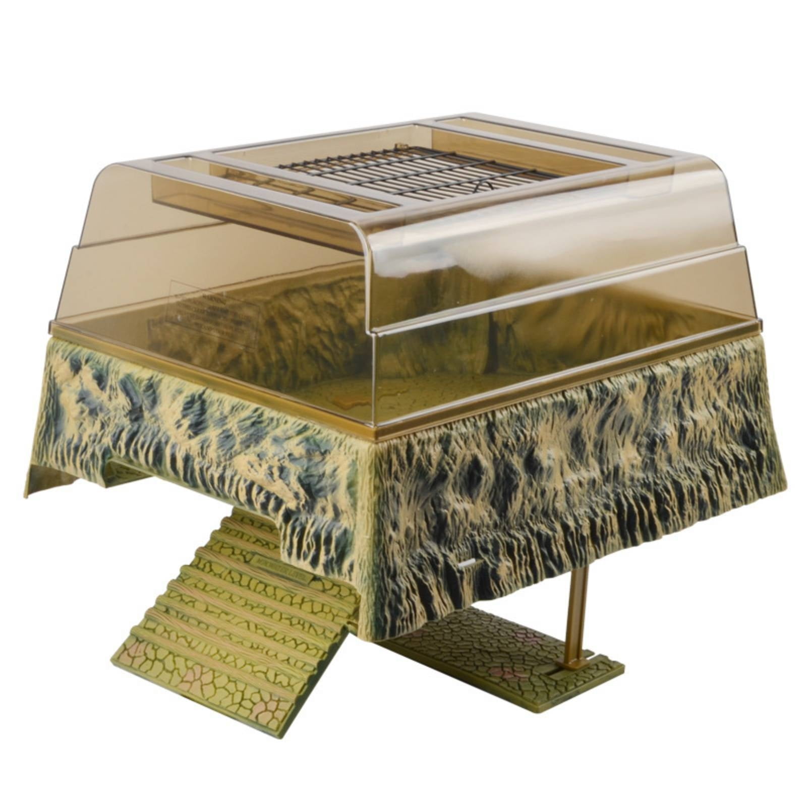 QSTDGVPW Turtle Basking Dock Aquarium Decor Platform Anti Slip Resin Textured Ramp with Mesh Top Fits 25 to 33 Cm Wide Tanks