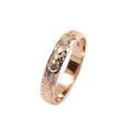 thumbnail image 1 of 14K rose gold custom hand engraved Hawaiian queen plumeria scroll band ring 4mm size 13, 1 of 4