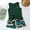 Dark Green, variant on Kid Boys Sleeveless Dinosaur Pattern Tee with Black Shorts 2 Pieces Outfit Set Sizes 5-12