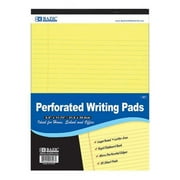 Bazic Products 597-48 BAZIC 50 Ct. 8.5 in. X 11.75 in. Canary Perforated Writing Pad Case of 48