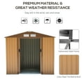 thumbnail image 4 of Outsunny 7' x 4' Metal Storage Shed Organizer, Garden Tool House with 4 Vents and 2 Sliding Doors for Backyard, Patio, Garage, Lawn, Brown, 4 of 10