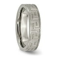thumbnail image 6 of Auriga Fine Jewelry Titanium Greek Key 6mm Satin Band for Men Size 11.5, 6 of 6