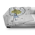 thumbnail image 3 of Xmas Soft Flannel Fleece Throw Blanket, Little Girl with Wings Red Heart Stars Angel Heaven Holiday, Cozy Plush for Indoor and Outdoor Use, 50" x 60", Black White Pale Blue, by Ambesonne, 3 of 6