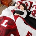 thumbnail image 4 of Feelyou Romantic Red Rose Bedding Comforter Set 7pcs, Anniversary Love Heart King Bedding Sets, Teens Adult Couple Lover Reversible Bed Sheets, Microfiber Bedroom Decor, 4 of 7