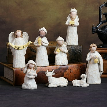NIZELUK Imitation Woodcut Nativity Scene Ornament, Christmas Manger Set for Indoor Home Décor, Holiday Gift Decorations for Christmas Celebrations Cyber_Monday Deals
