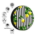 thumbnail image 4 of Wukai Lemons on Striped Print Spare Tire Cover for RV Trailer,Waterproof PVC Faux Leather Wheel Cover Fit for Truck,Trailer,RV,SUV,Camper and Most Vehicle-15 inch, 4 of 6