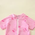 thumbnail image 5 of Zanarzt Summer Toddler Swimsuit Girl Cute Toddler Baby Boy Girl Swimsuit Print Bathing Suit Short Sleeve Zipper Rash Guard Swimwear Pink,18-24 Months, 5 of 7
