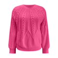thumbnail image 4 of vigerkar Womens Sweaters Crewneck Long Sleeve Cable Knit Chunky Sweater Tops Fashion Fall Outifits (RD3, M), 4 of 4
