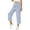 Light Blue, variant on Ruimatai Women's Casual Striped Capri Pants Elastic Waist Button Zipper Pockets Cropped Trousers Summer Casual Outfits