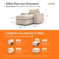 thumbnail image 2 of Sillón Individual Seccional Adapti Modular Moderno Reposabrazo Ancho + Otomano Beige Ostra, 2 of 9