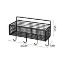 thumbnail image 3 of XIAOLE Wall Mounted Metal Wire Storage Baskets Shelf, Large Wire Baskets For Storage Pantry With 5 S Hooks+4 Strong Adhesive Wall Hooks, ,For Kitchen Bathroom Shower, 3 of 6