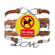 thumbnail image 1 of Logo no perros excepto GUID perros Pulsera de cuero Negro trenzado pulsera de cuerda de amor Unbranded M, 1 of 3