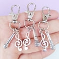 thumbnail image 6 of Alloy Microphone With Note Charm Keychain Perfect For Rappers, 6 of 8