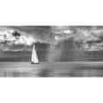 thumbnail image 2 of Pangea Images 14x9 Gold Ornate Wood Framed with Double Matting Museum Art Print Titled - Sailing on a Silver Sea (BW), 2 of 4