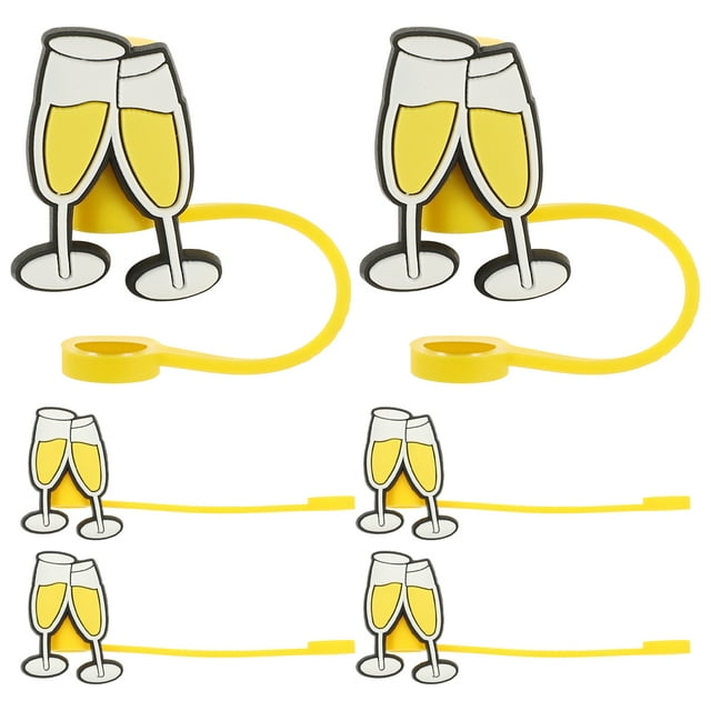 MasteelfCA 6pcs Silicone Straw Tips Covers Straw Tips Plugs Drinking Straw Covers Decorations