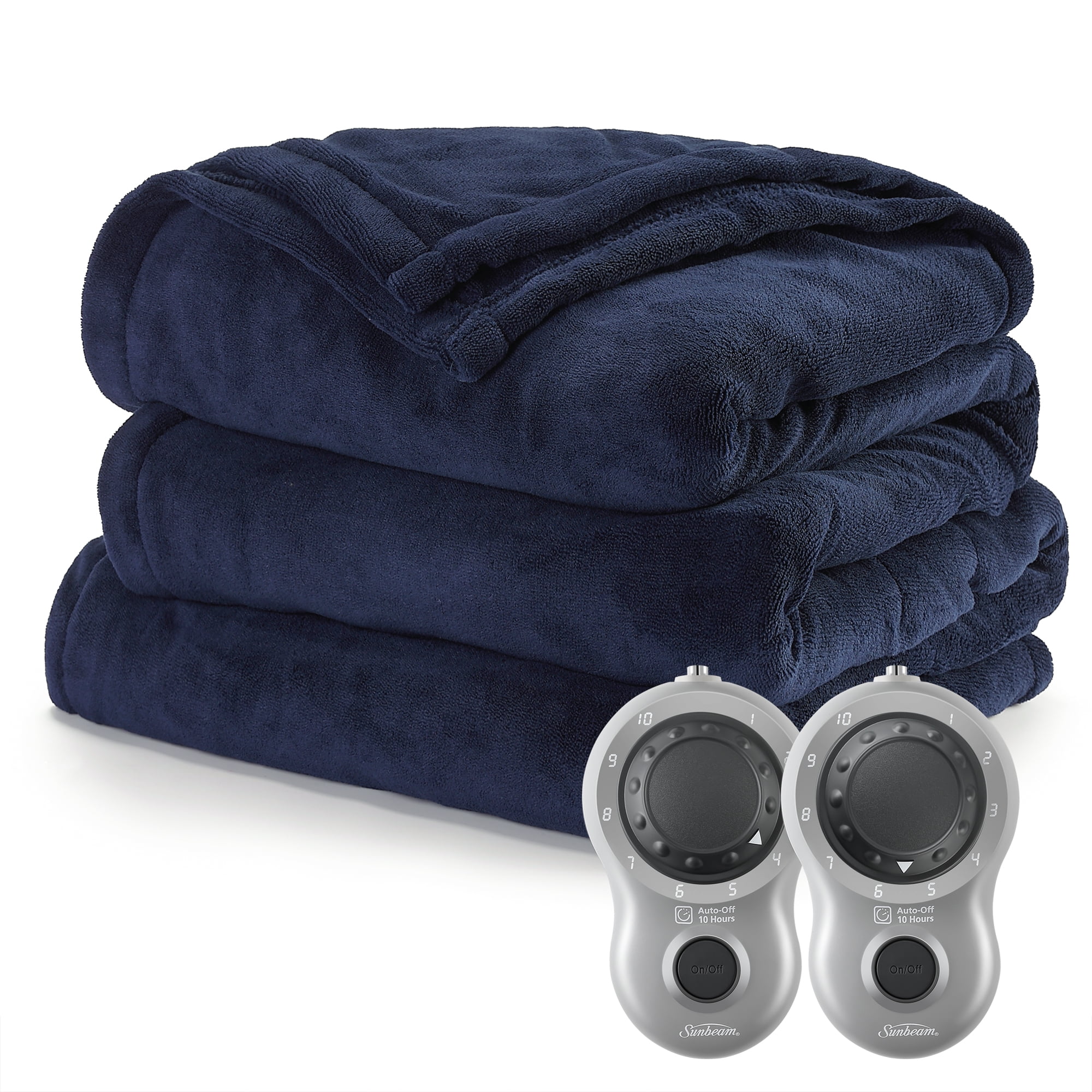 Sunbeam Heated Electric Blanket, Bedding, King, Microplush, Poseidon Blue