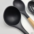 thumbnail image 7 of Elyon Tableware® 9-Piece Black Colored Silicone Kitchen Utensils Set with Wooden Handles, 7 of 7