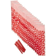 Wilton Hearts and Stripes Pretzel Bags, 20-Count