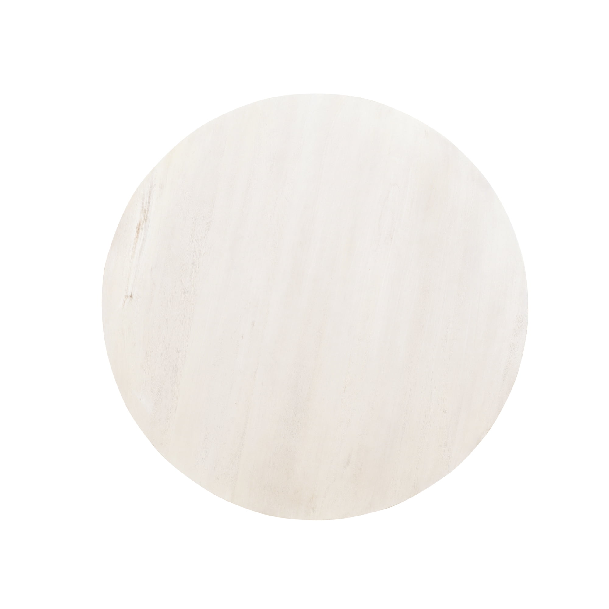 Ox Bay Natalia Fluted Wood Round Dining Table with Storage, White