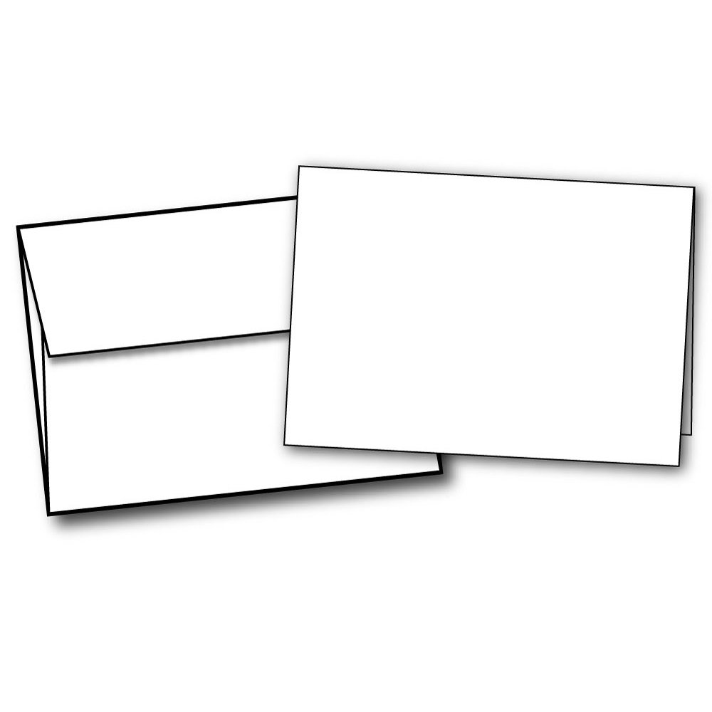 Heavyweight 4.875" x 3.375" Blank White Greeting Card Sets 40 Cards