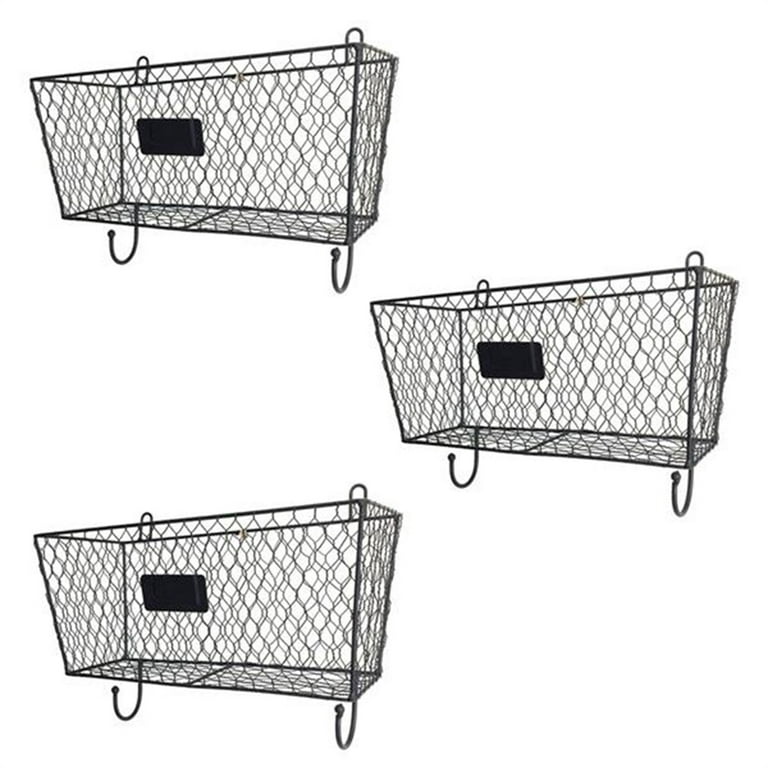 Industrial Pipe Wire Baskets Metal Hanging Wall Basket Kitchen Storage  Organizer