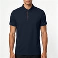 thumbnail image 4 of FAWUUDO Men's Shirts Short Sleeve Moisture Wicking Performance Collared Shirt for Work Casual Sports Navy, 4 of 7