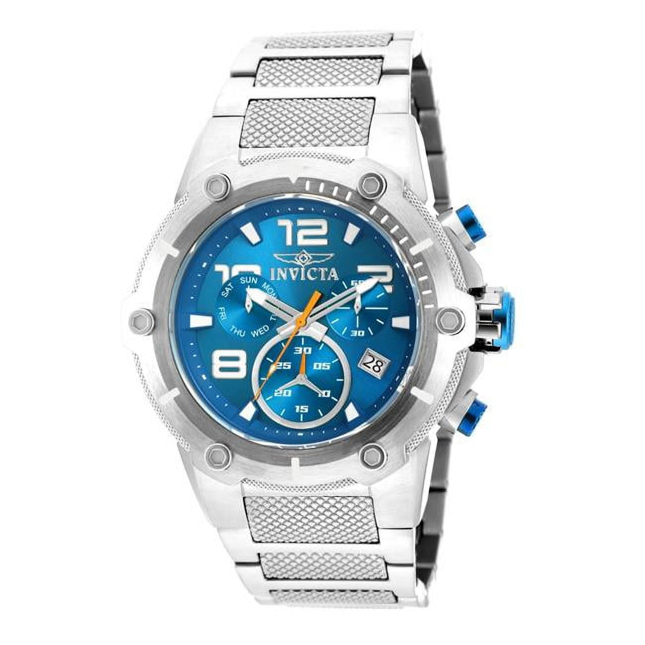 51.5 in. Dia. 30 mm Mens Speedway Quartz Chronograph Blue Dial Watch