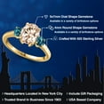 thumbnail image 2 of Gem Stone King 18K Yellow Gold Plated Silver Peach Morganite and London Blue Topaz Engagement Ring for Women | 2.26 Cttw | Oval 9X7MM | Gemstone October Birthstone | Size 5, 2 of 6