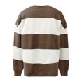 thumbnail image 3 of Womens Side Slit Tops, Long Sleeve Pullover for Women Fall Fashion Loose Fit Striped Printed Oversized Crewneck Sweatshirts S-2XL, 3 of 4
