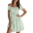 thumbnail image 2 of YuXingFu Spring Dresses for Women Mid-Length Crew Neck Plus Size Womens Dress Short Sleeve A Line Casual Summer Green L, 2 of 9